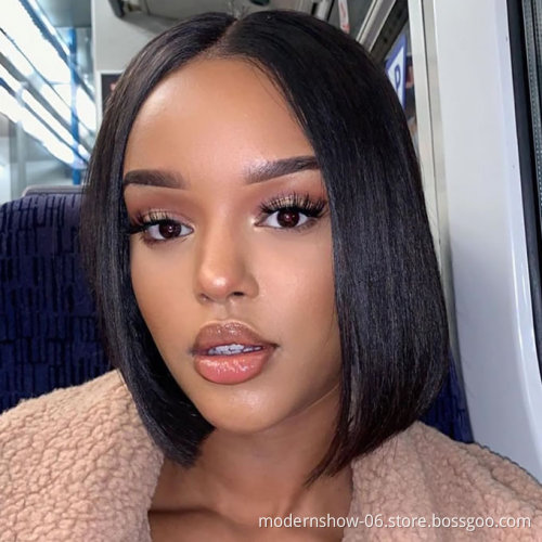 2021 New Arrival Summer Short BOB Wig Brazilian Virgin Human Hair Lace Front Wig,Silky Straight Lace Frontal BOB for black women